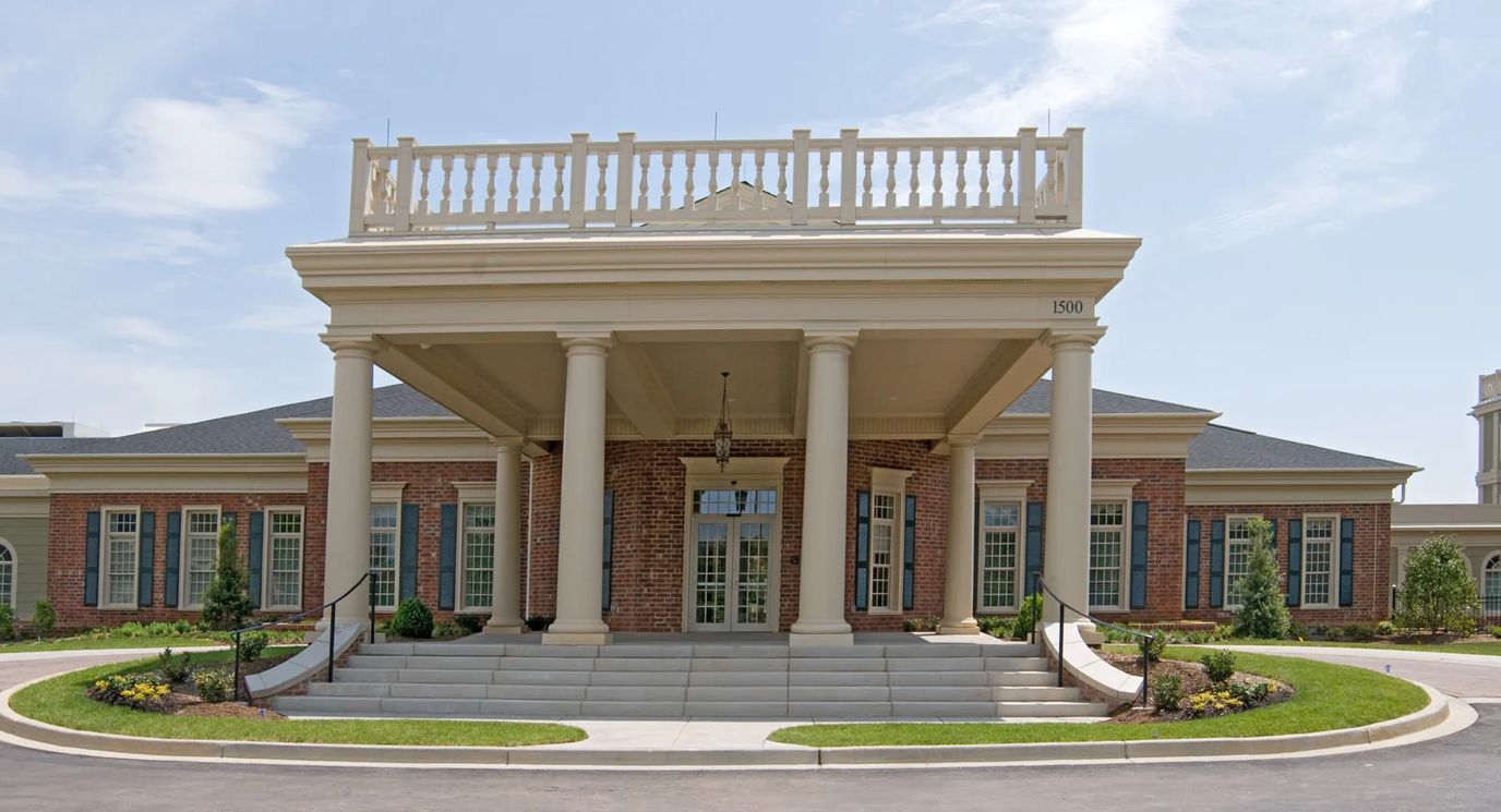 Exterior view of The Woodlands at Furman entrance