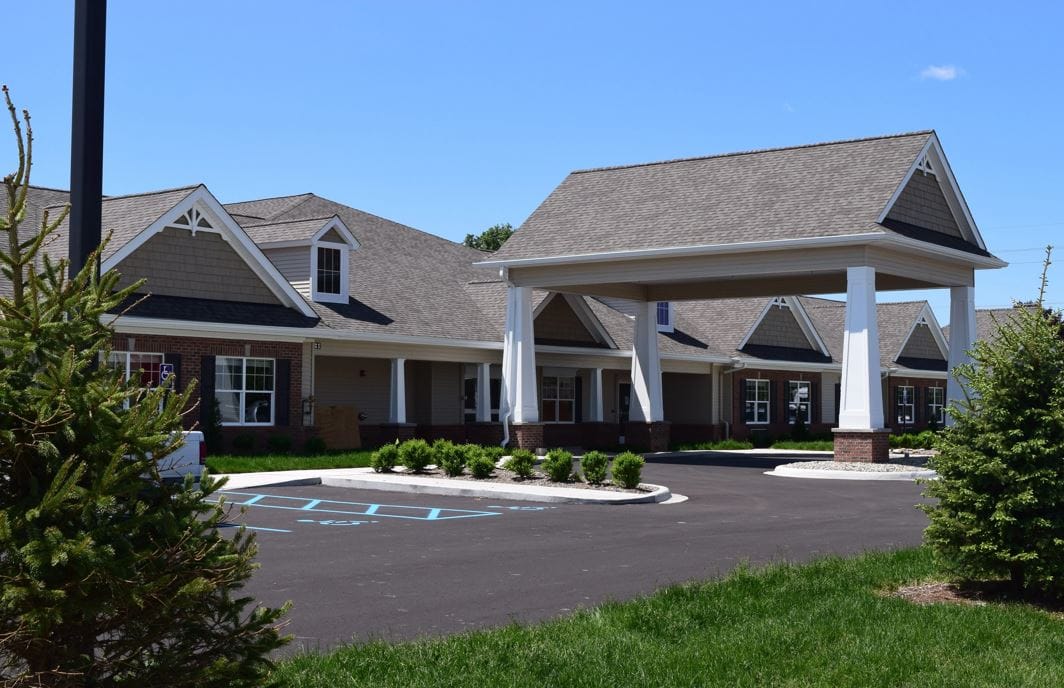 Exterior view of Clinton Creek Assisted Living entrance