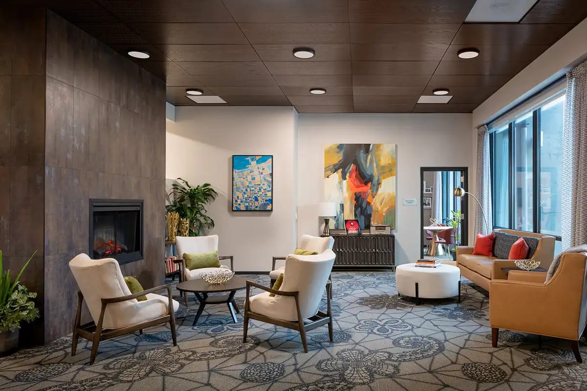 Cozy common area with seating and decor
