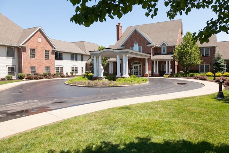 Exterior view of Mount Alverna Village entrance.
