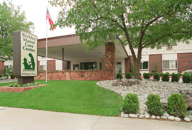 Exterior view of the Berkley Manor Care Center entrance