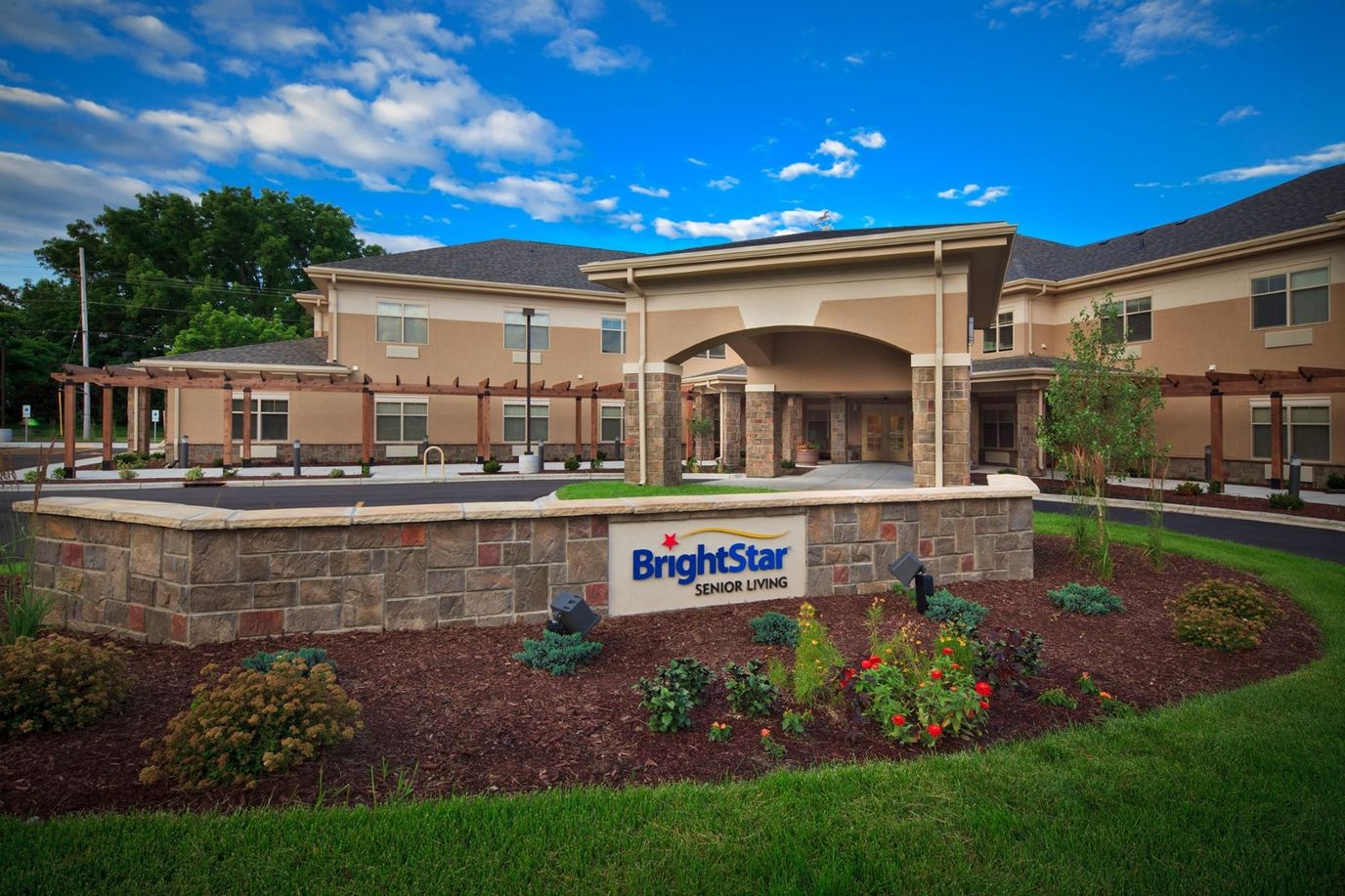 Exterior view of BrightStar Senior Living facility