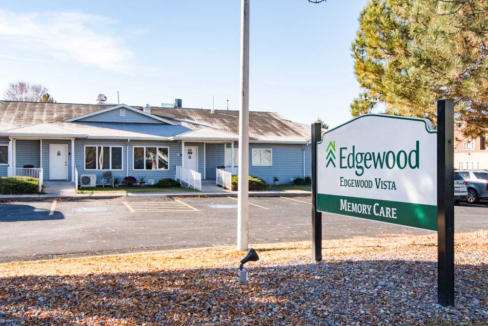 Exterior view of Edgewood Vista Missoula with signage