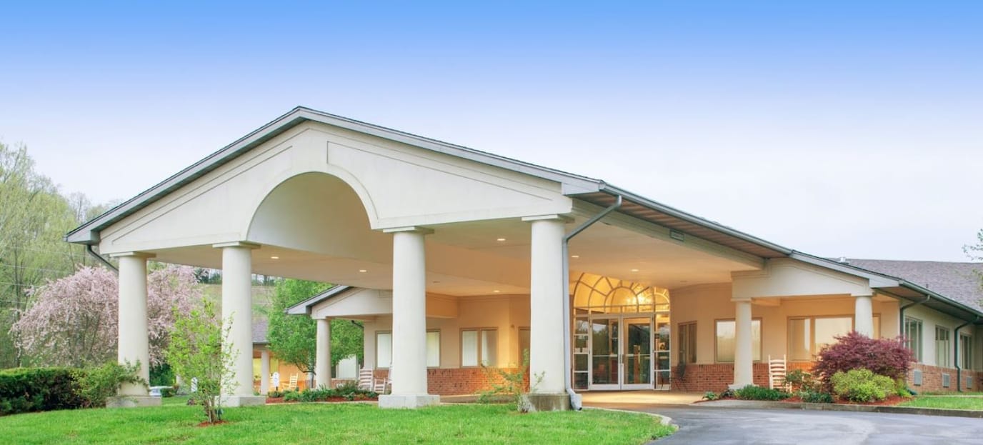 Exterior view of Edmonson Center with entrance awning
