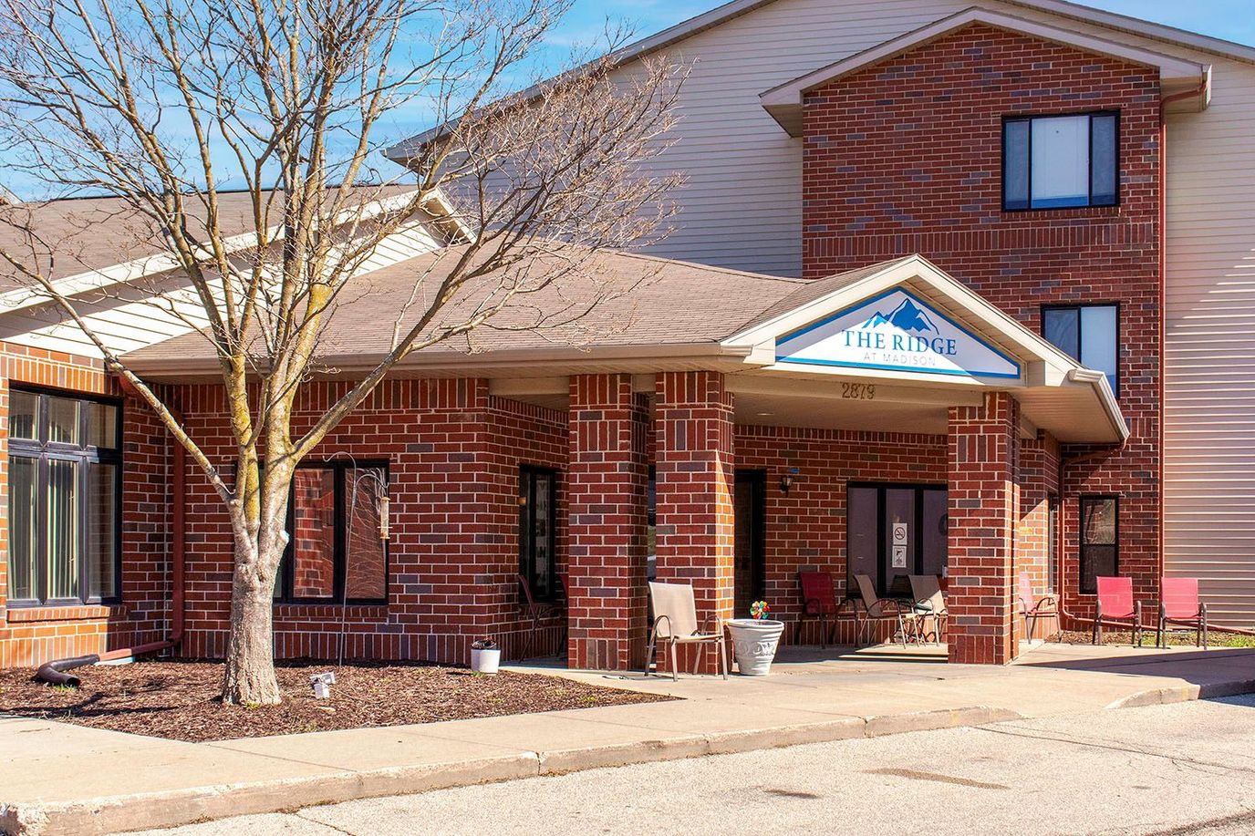 Entrance of The Ridge at Madison senior living facility