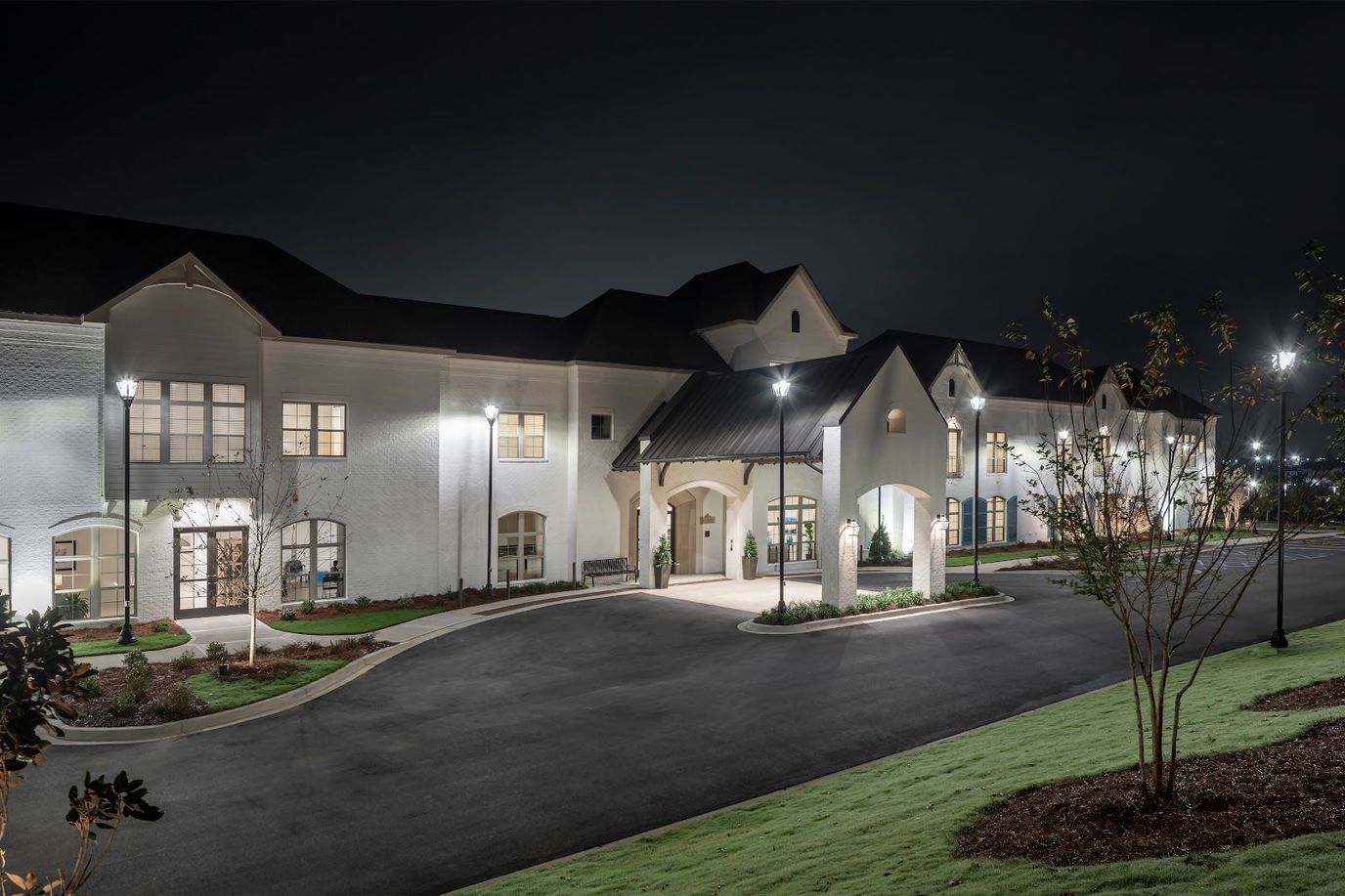 Exterior view of the Blake at Chenal Valley at night