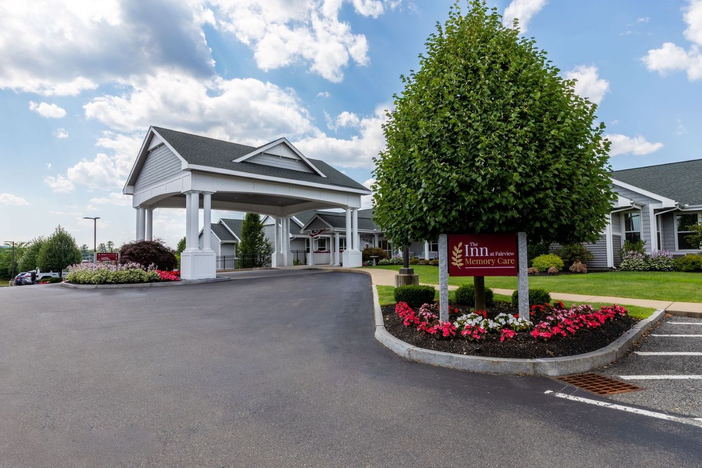 Exterior view of The Inn at Fairview with landscaping