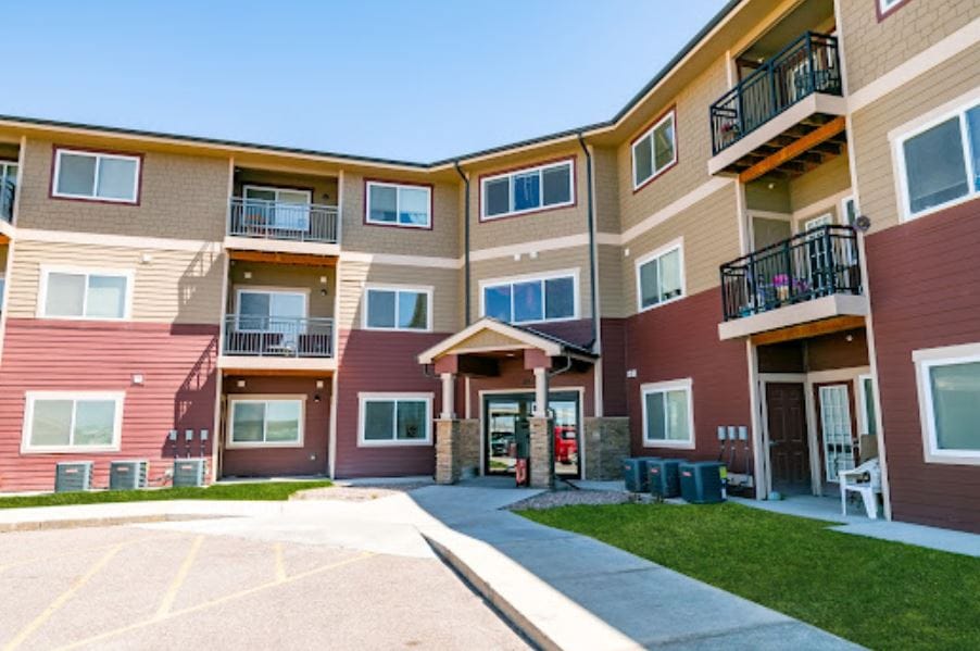 Exterior view of The Meadows Senior Community building