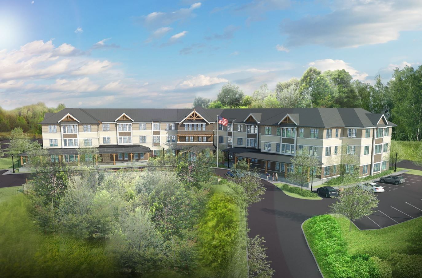 Aerial view of the Residence at Orchard Grove facility