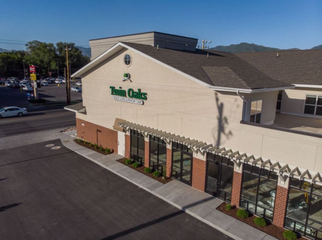 Exterior view of Twin Oaks Assisted Living facility