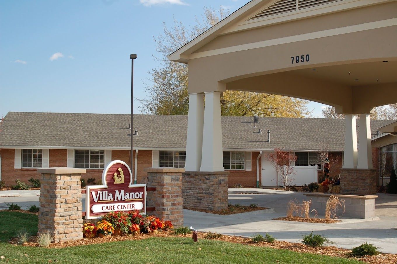 Exterior view of Villa Manor Care Center entrance