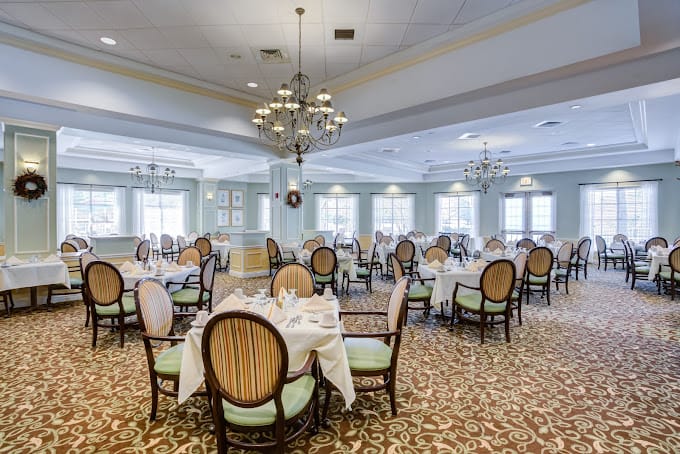 Elegant dining room with neatly arranged tables
