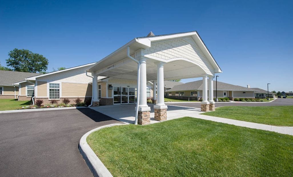 Exterior view of the entrance to The Village at Hamilton Pointe