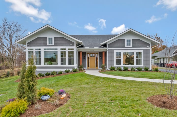 Exterior view of a modern assisted living facility