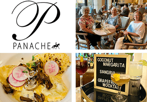 Residents enjoying drinks and food in a common area