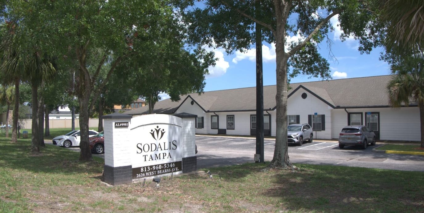 Exterior view of Sodalis Tampa facility with sign