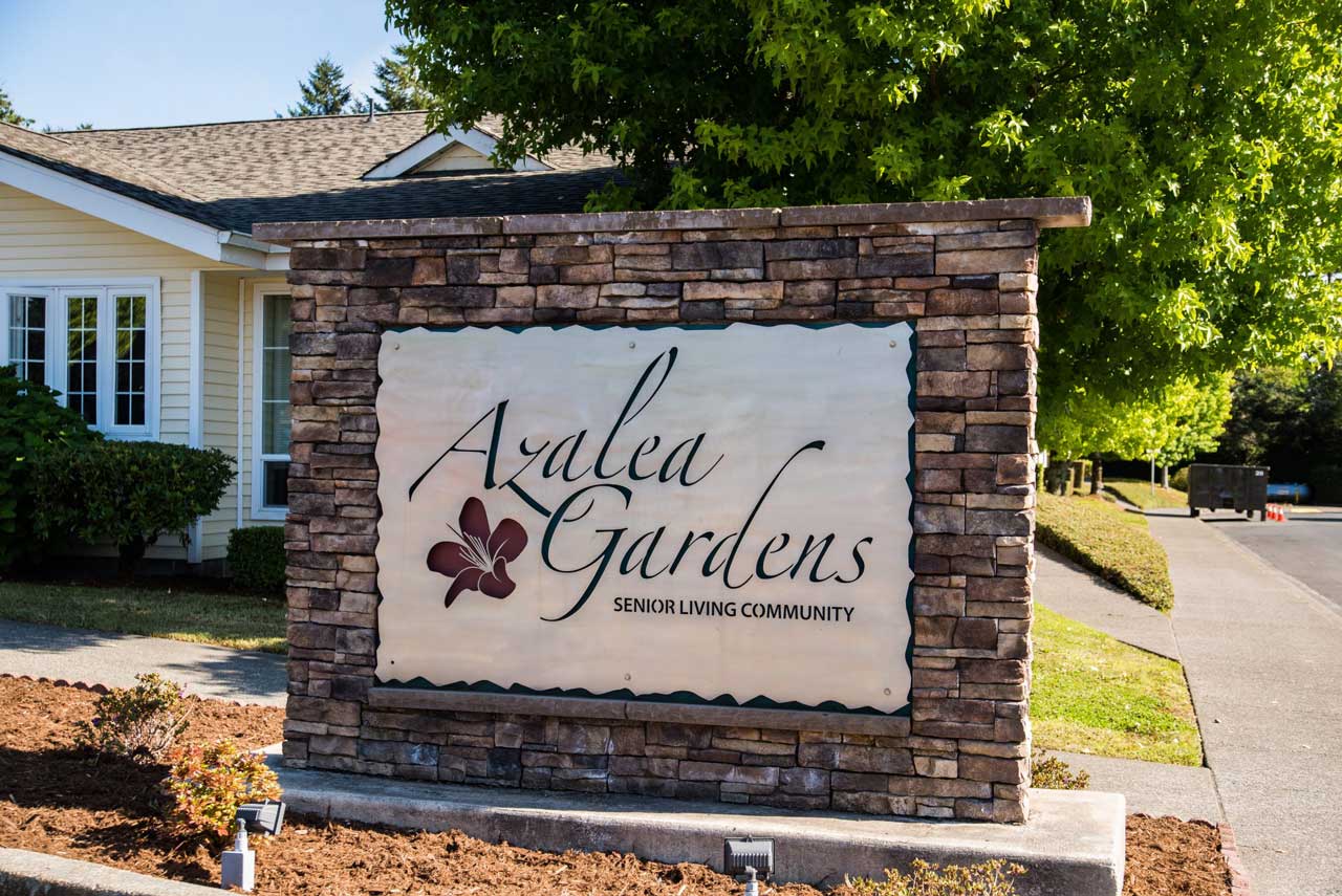 Exterior sign of Azalea Gardens facility