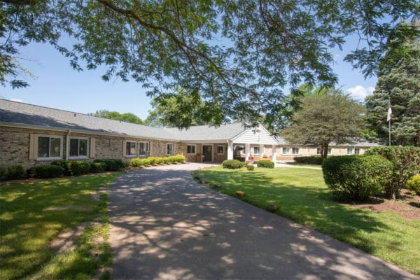 View of the facility exterior and landscaped grounds