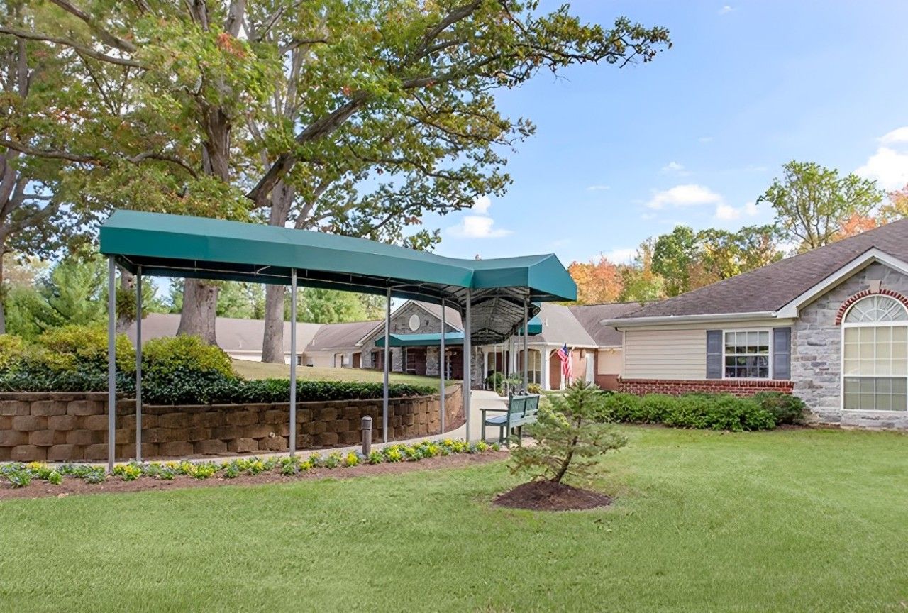 Exterior view of the facility entrance with landscaping