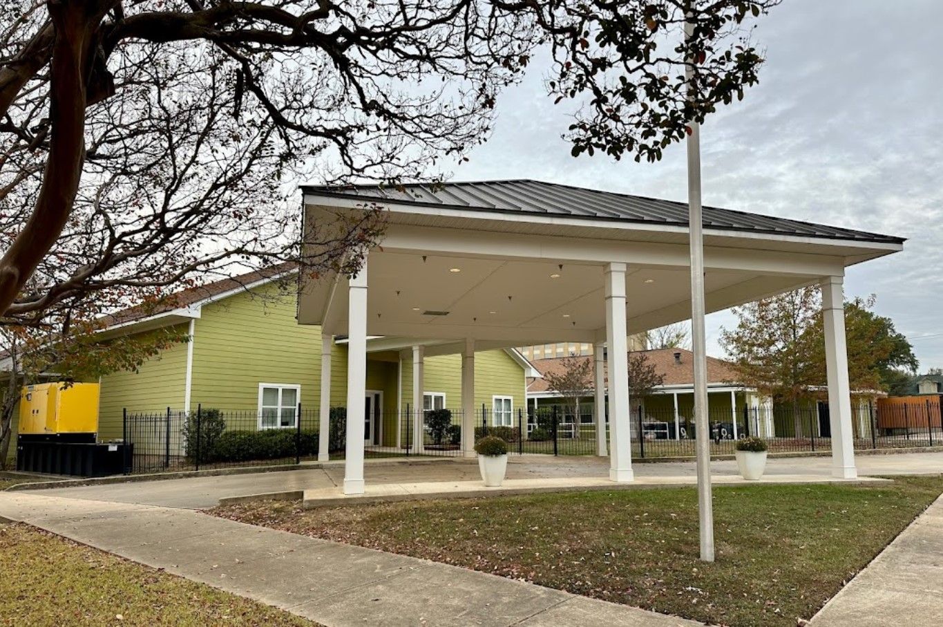 Exterior view of a nursing home facility entrance