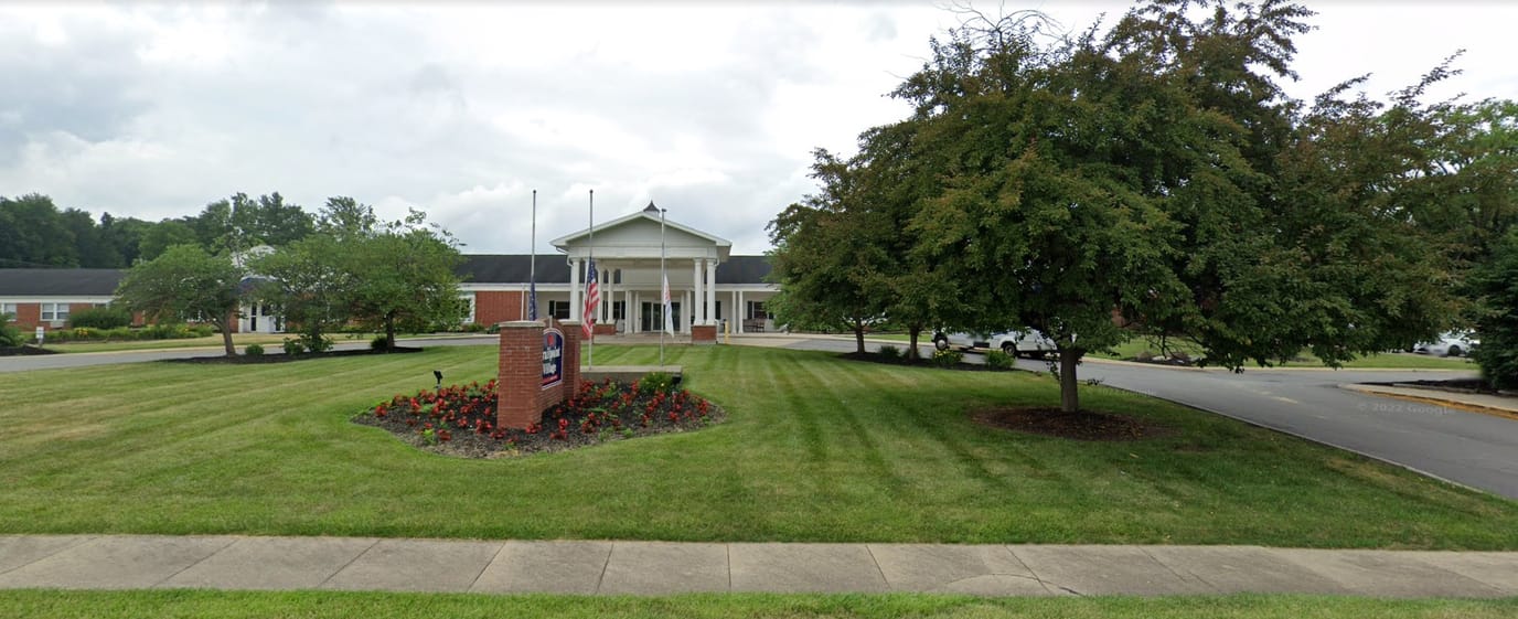 Exterior view of Ironwood Health & Rehab Center with landscaping