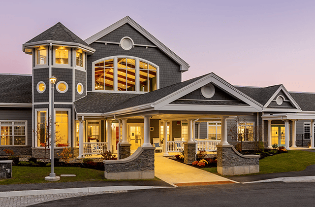 Beautiful exterior view of the Maine Veterans' Homes facility
