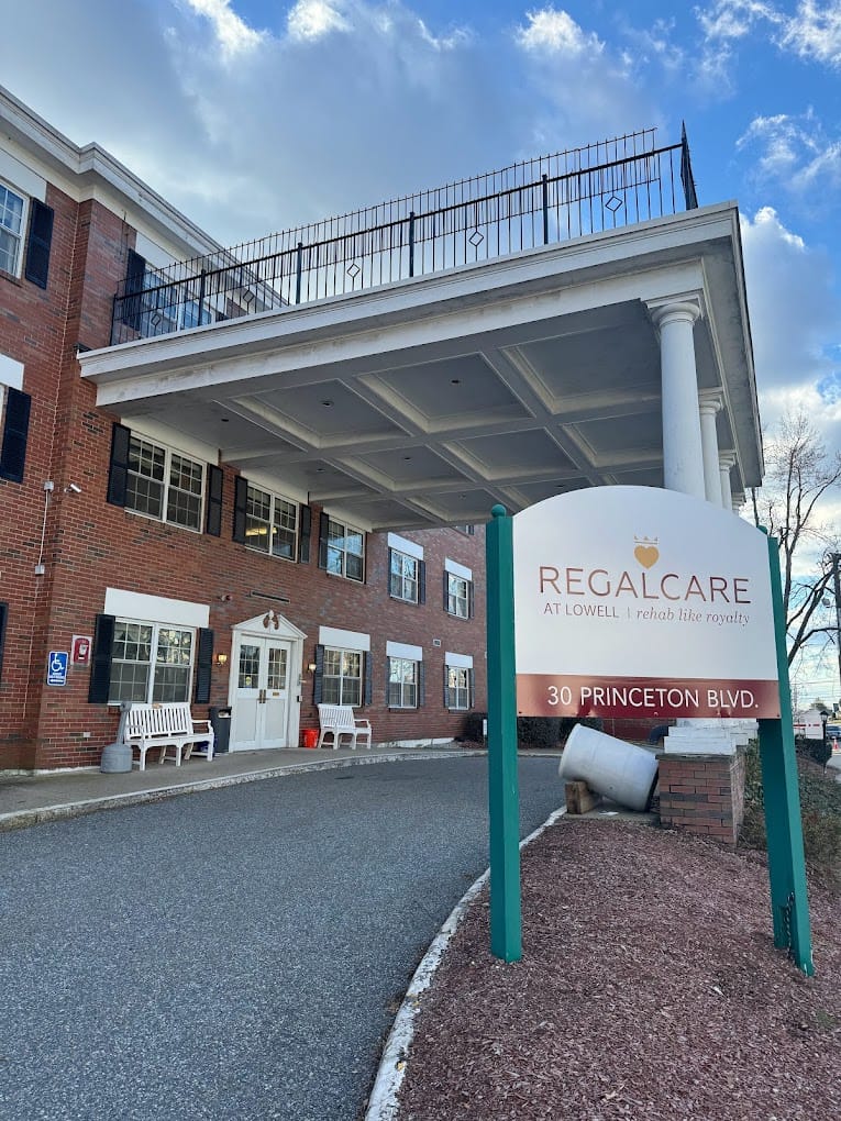 Exterior view of RegalCare at Lowell entrance