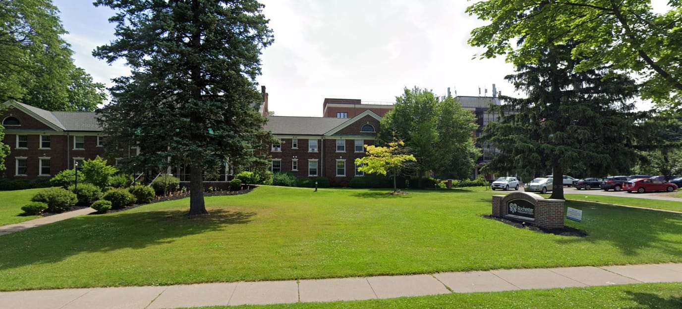 View of Rochester Presbyterian Home's exterior and lawn