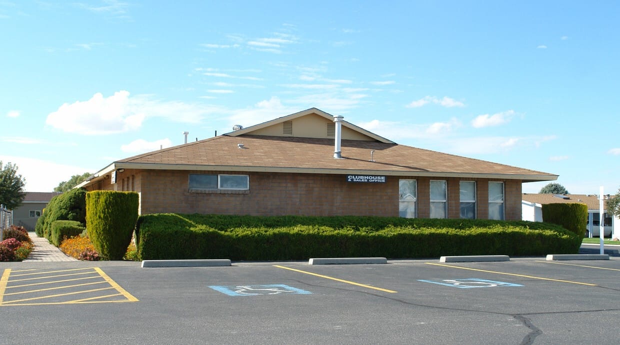 Exterior view of the clubhouse at Silver Crest Estates II