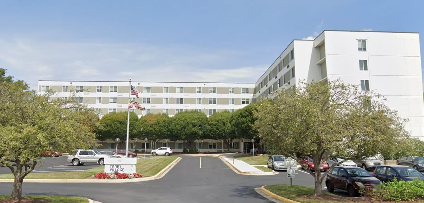 Exterior view of Taney Village Apartments