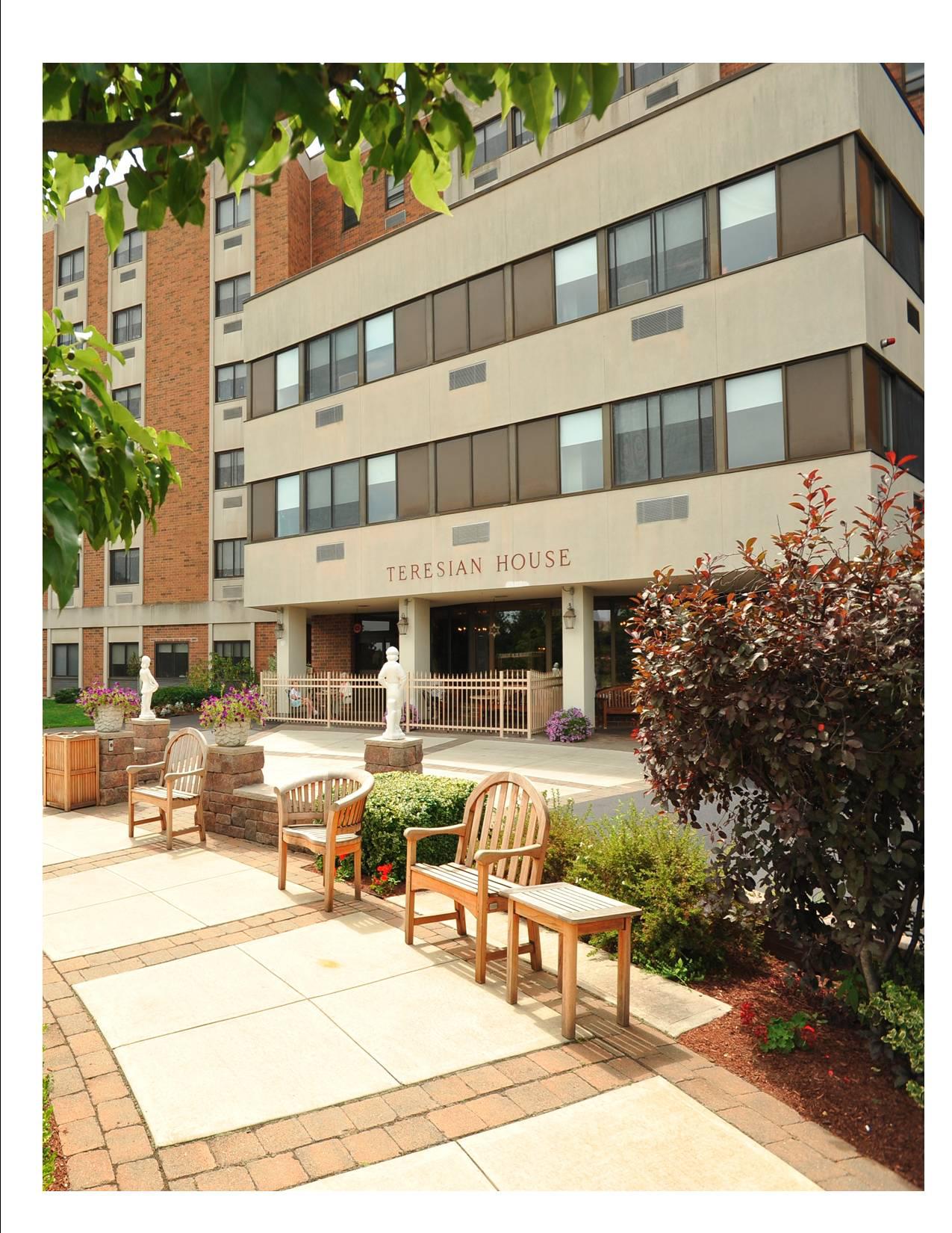 Exterior view of Teresian House facility entrance