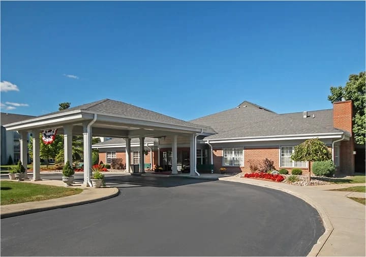 Exterior view of The Amberleigh facility entrance