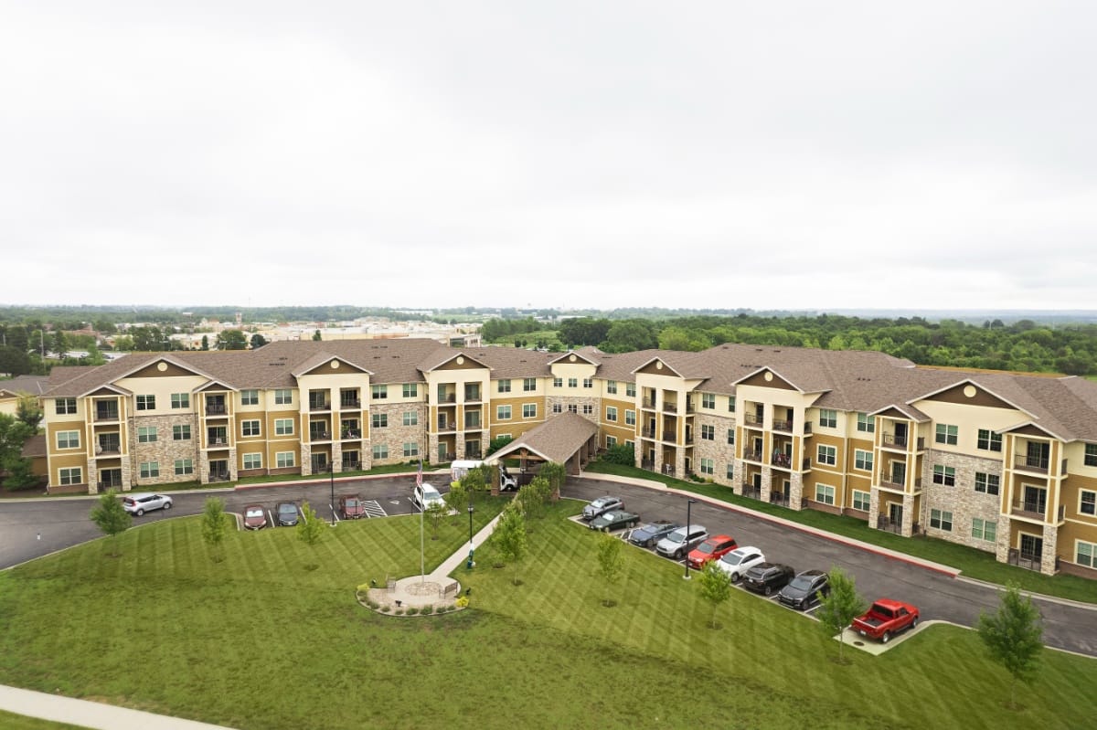 Aerial view of the Parkway Senior Living building