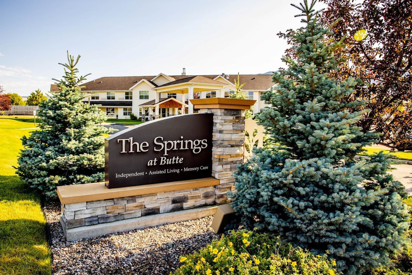 Entrance sign of The Springs at Butte assisted living facility