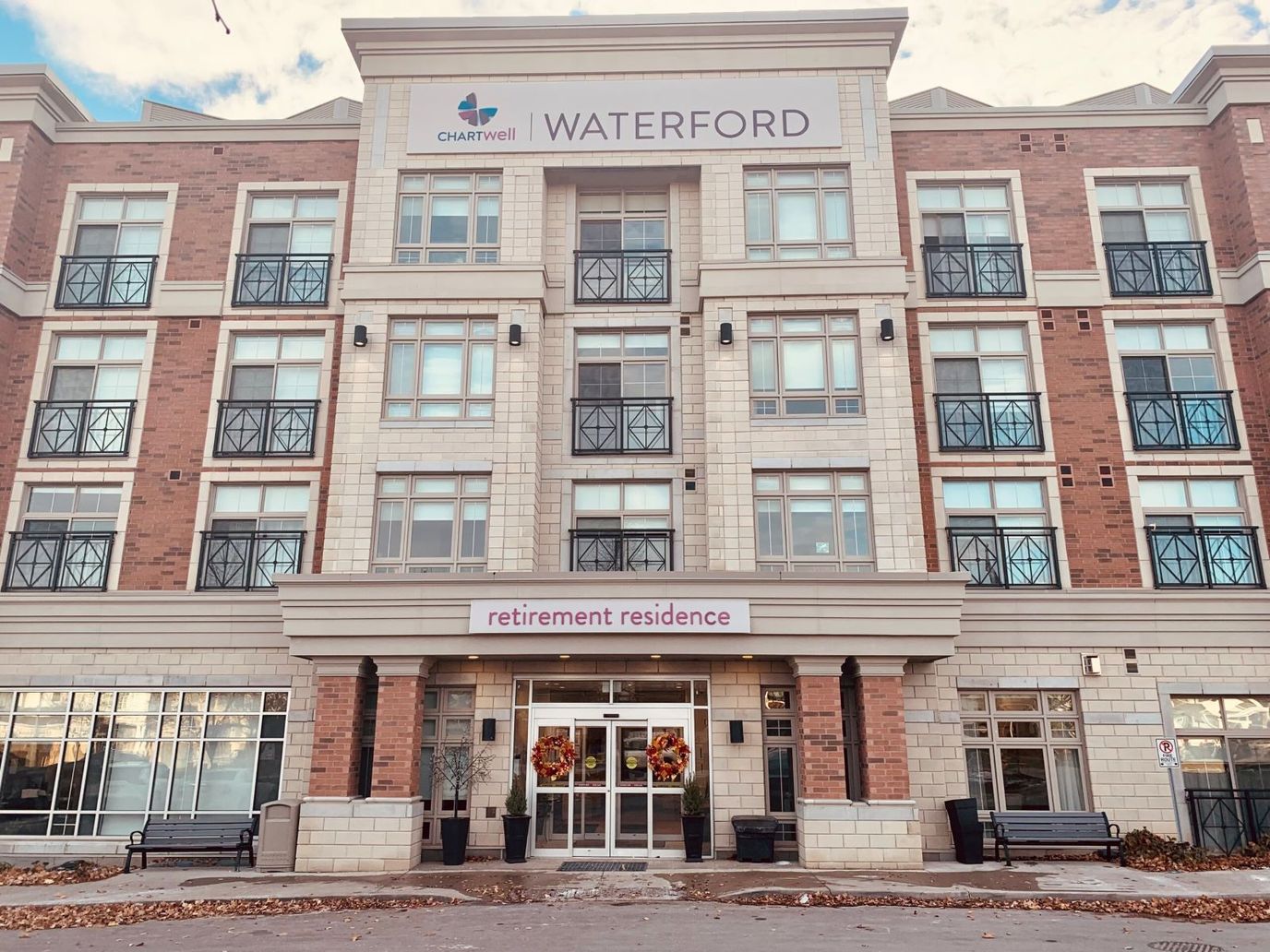 Front view of Waterford Retirement Residence building