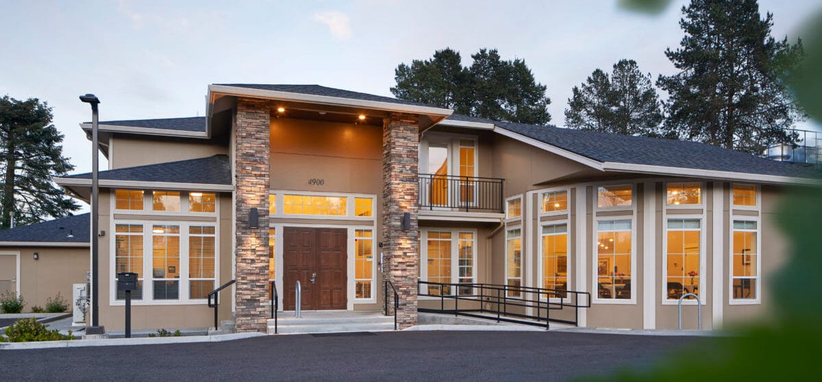 Exterior view of Murray Highland Memory Care building