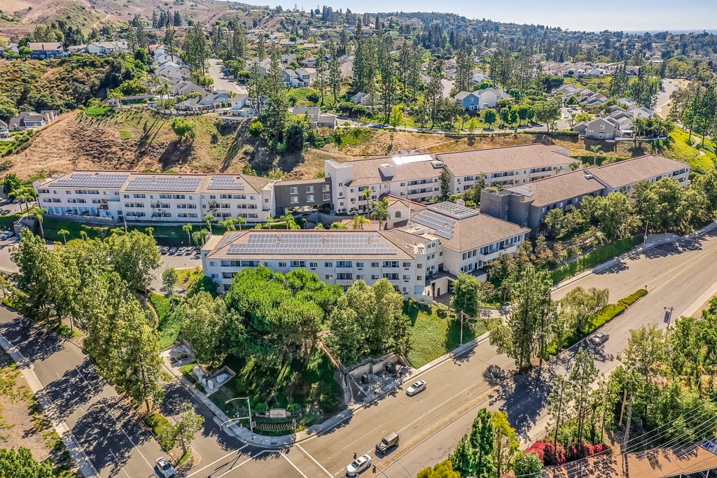 Aerial view of the Meridian At Anaheim Hills facility