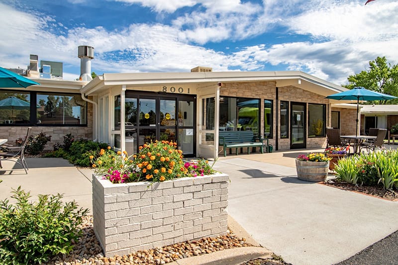 Exterior view of Arbor View Care Center entrance.