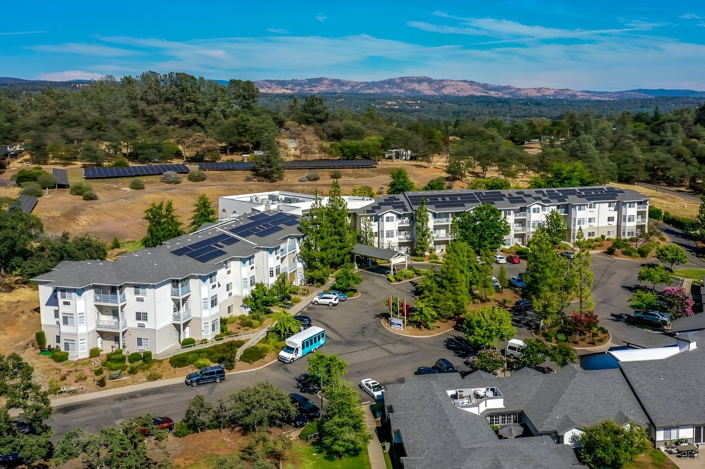 Aerial view of Country Crest Senior Living facility