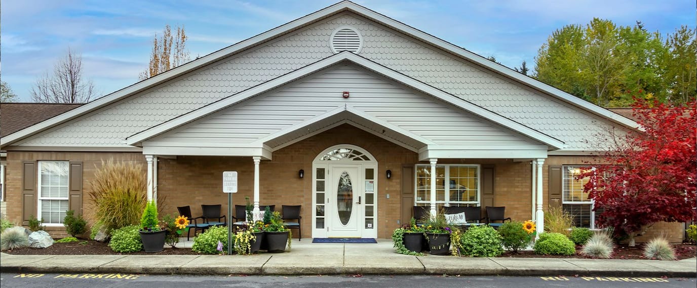 Front entrance of the Brookdale Alderwood facility