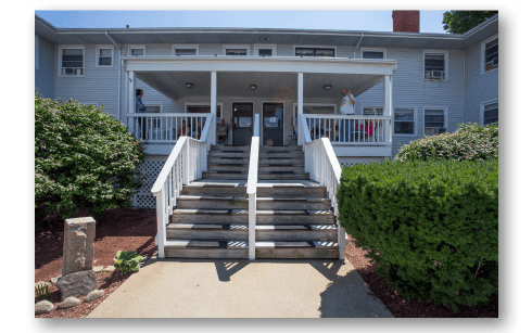 Entrance steps leading to Gabriel House of Fall River