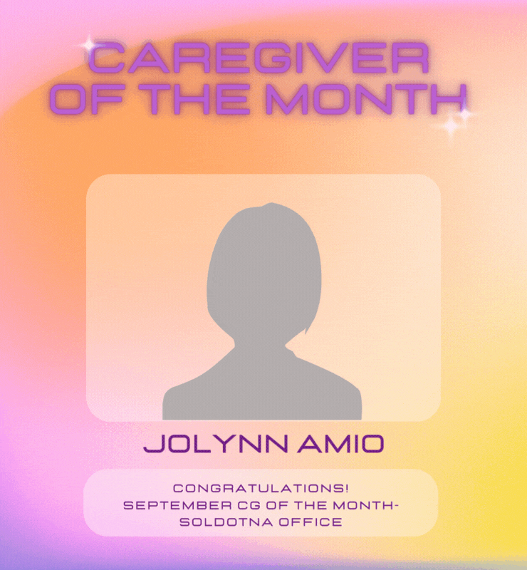 Graphic announcing Caregiver of the Month