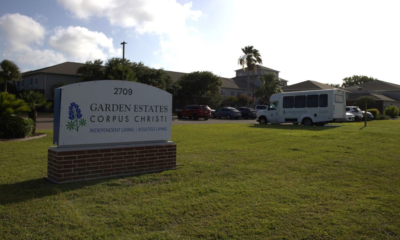 Signage at the entrance of Garden Estates of Corpus Christi