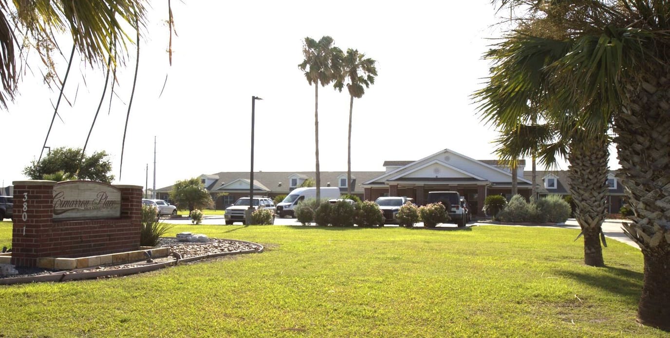Exterior view of Cimarron Place with landscaping