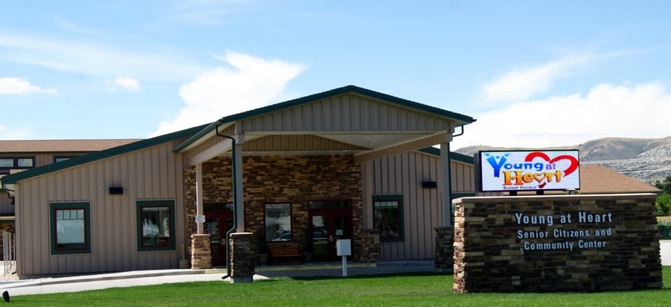 Exterior view of Young at Heart Senior Center building