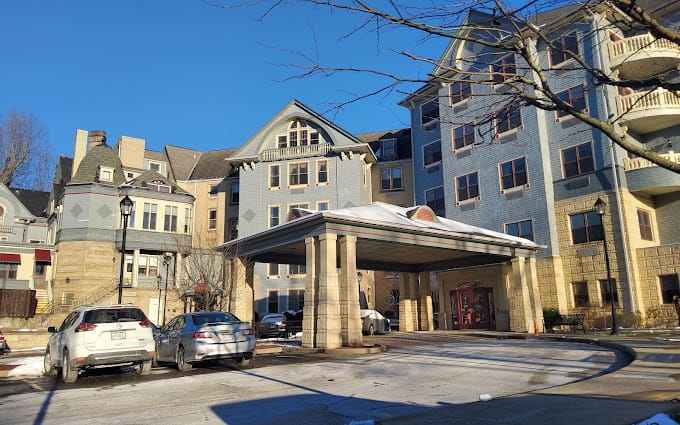 Exterior view of Elmhurst House with entrance