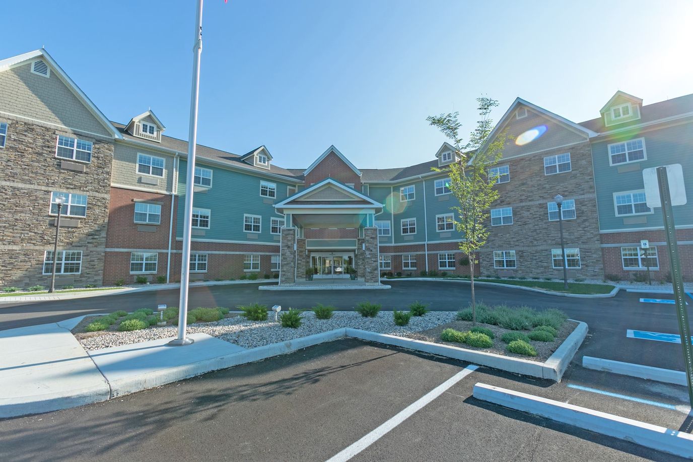 Exterior view of the Glasswater Creek facility entrance