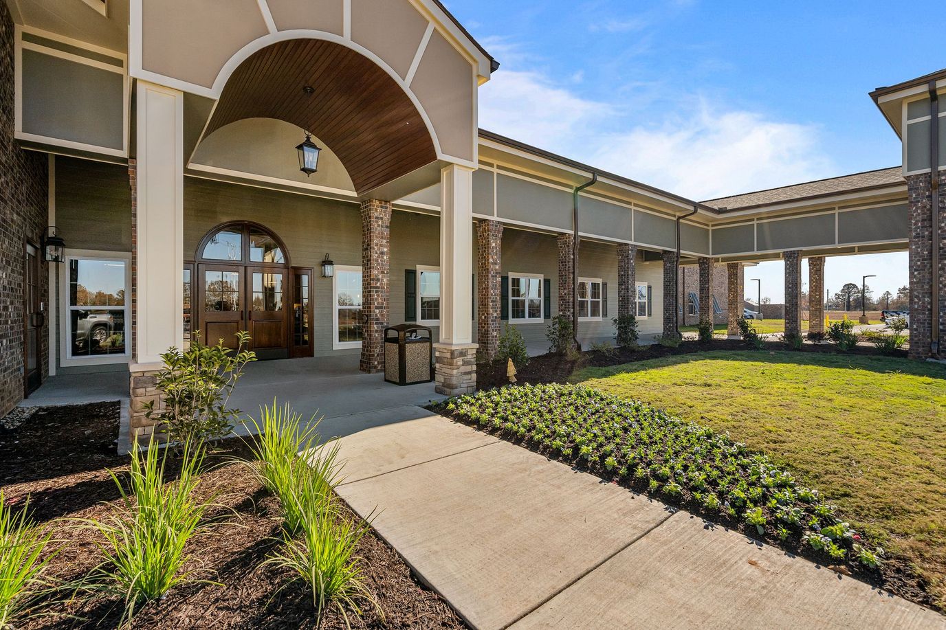 Entrance and landscaping of Old Brownlee Community Care Center