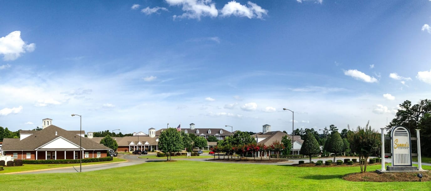 Exterior view of Summer's Landing facility with landscaping