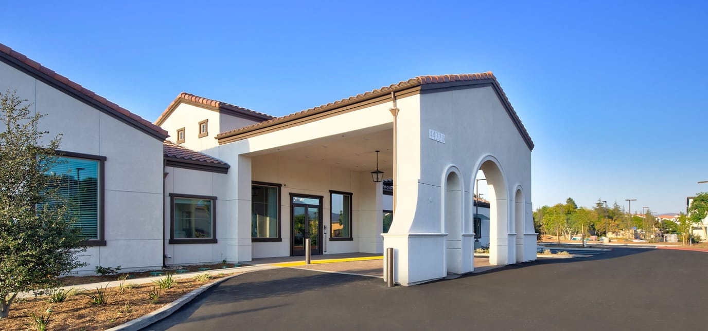 Exterior view of the Temecula Memory Care facility entrance